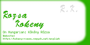 rozsa kokeny business card